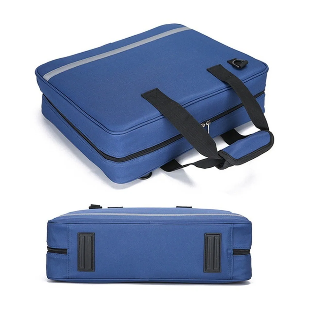 05501 Oxford Emergency Waist Bag in Navy Blue, construction and compartment detail 2