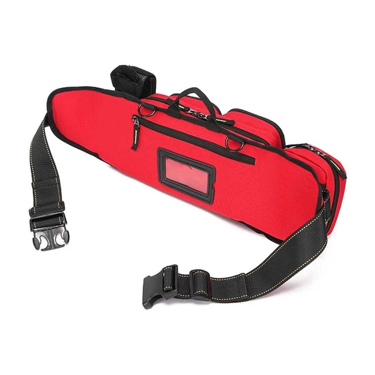 05502 1200D Emergency Waist Bag in Red, construction and compartment detail 1