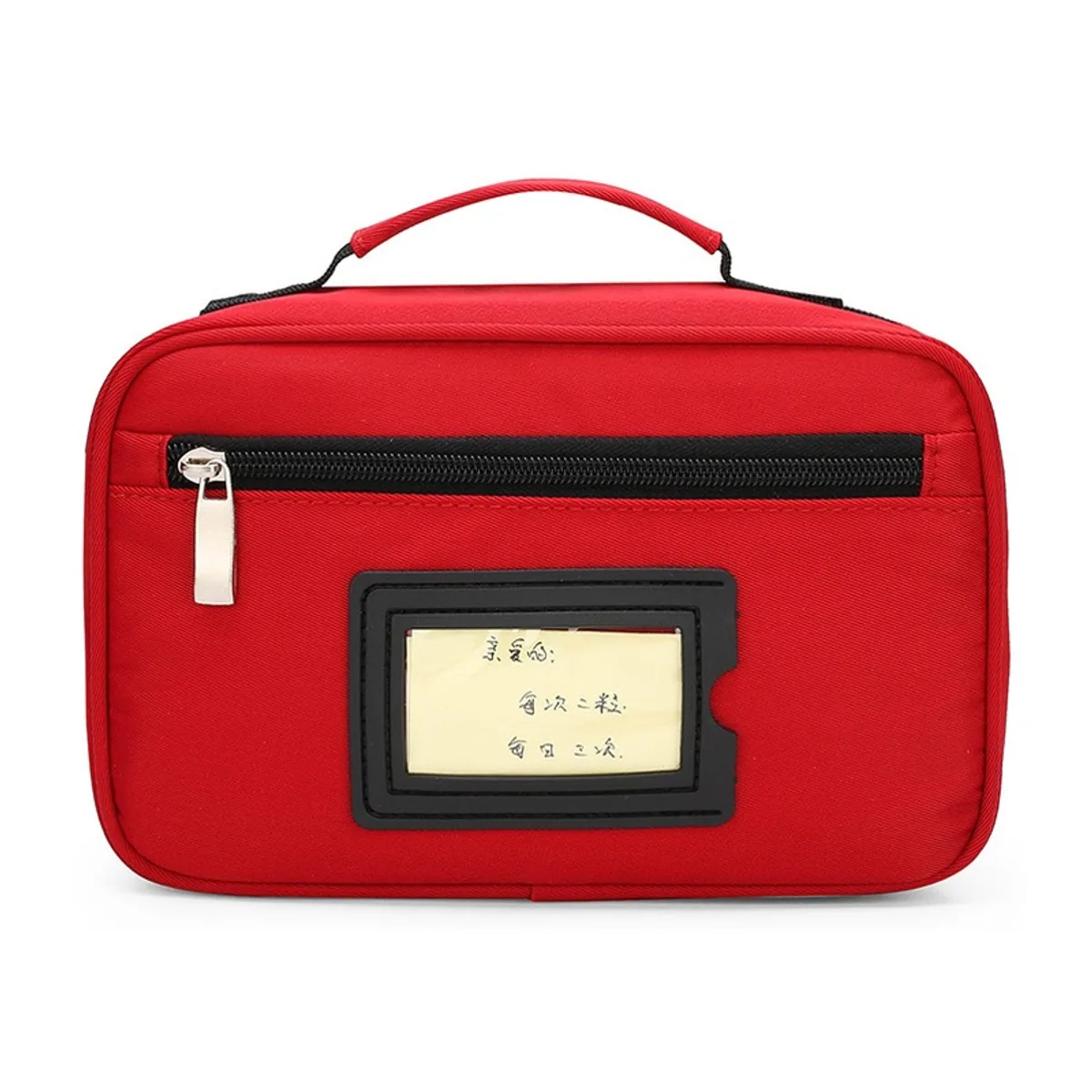 06601 Oxford Emergency Waist Bag in Red, construction and compartment detail 5