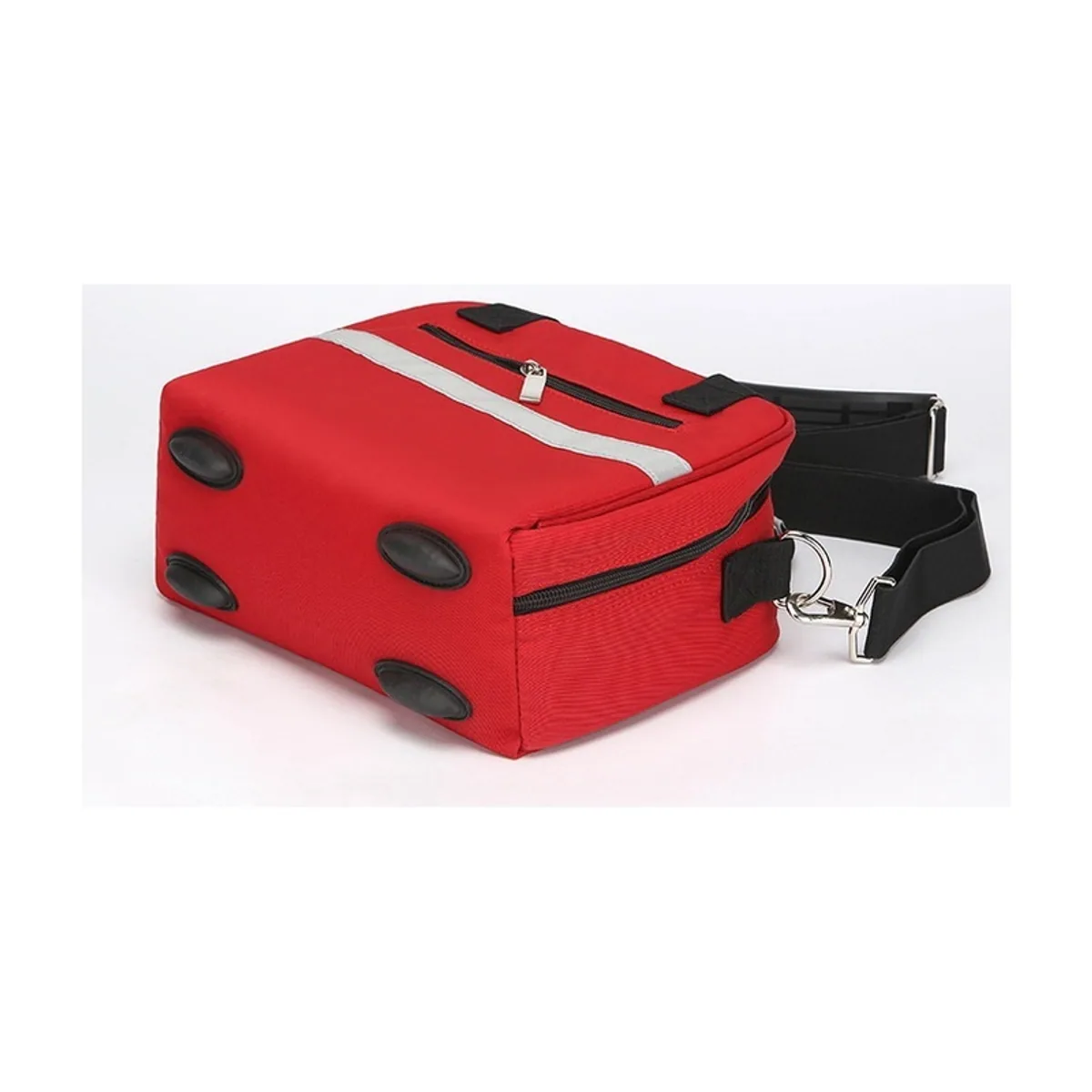 06602 Emergency Waist Bag in Red, construction and compartment detail 1