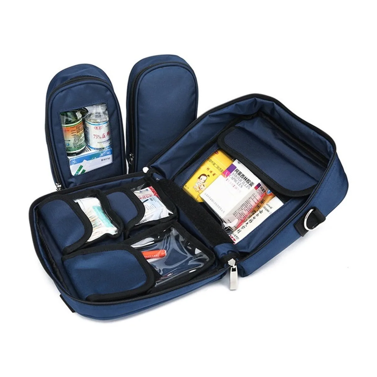06602 Emergency Waist Bag in Red, construction and compartment detail 3