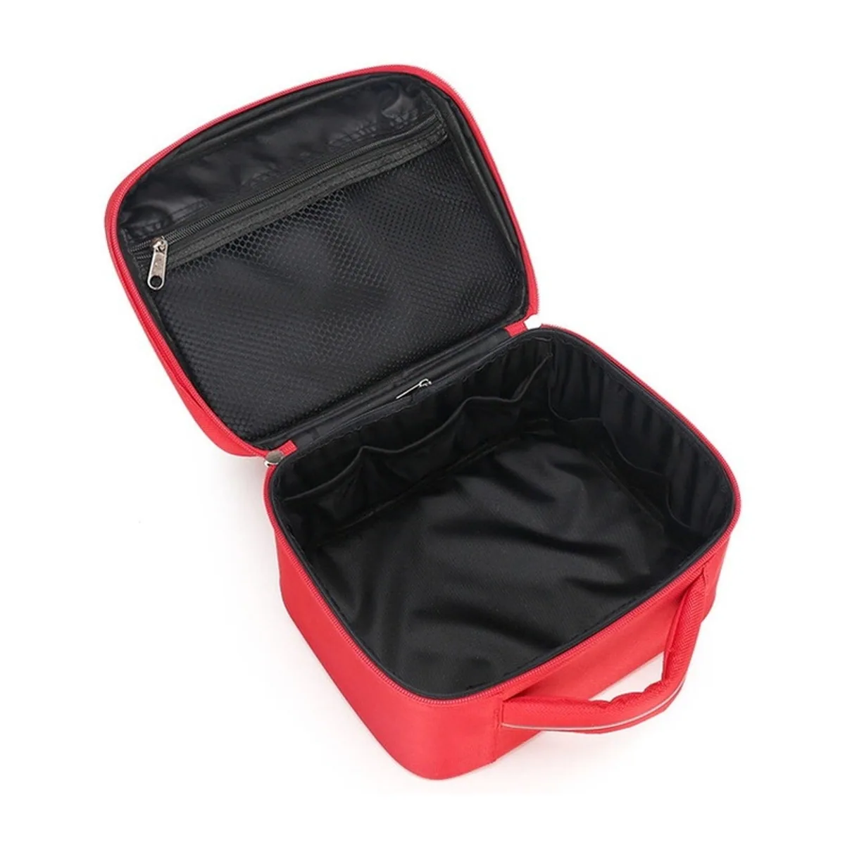 06603 Oxford Portable First Aid Bag in Red, construction and compartment detail 2