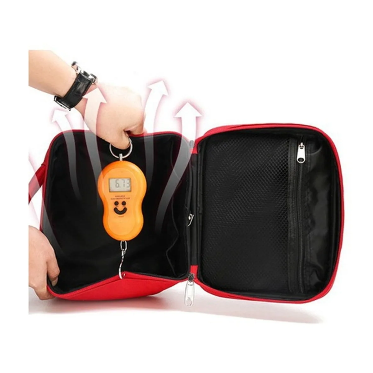 06603 Oxford Portable First Aid Bag in Red, construction and compartment detail 6