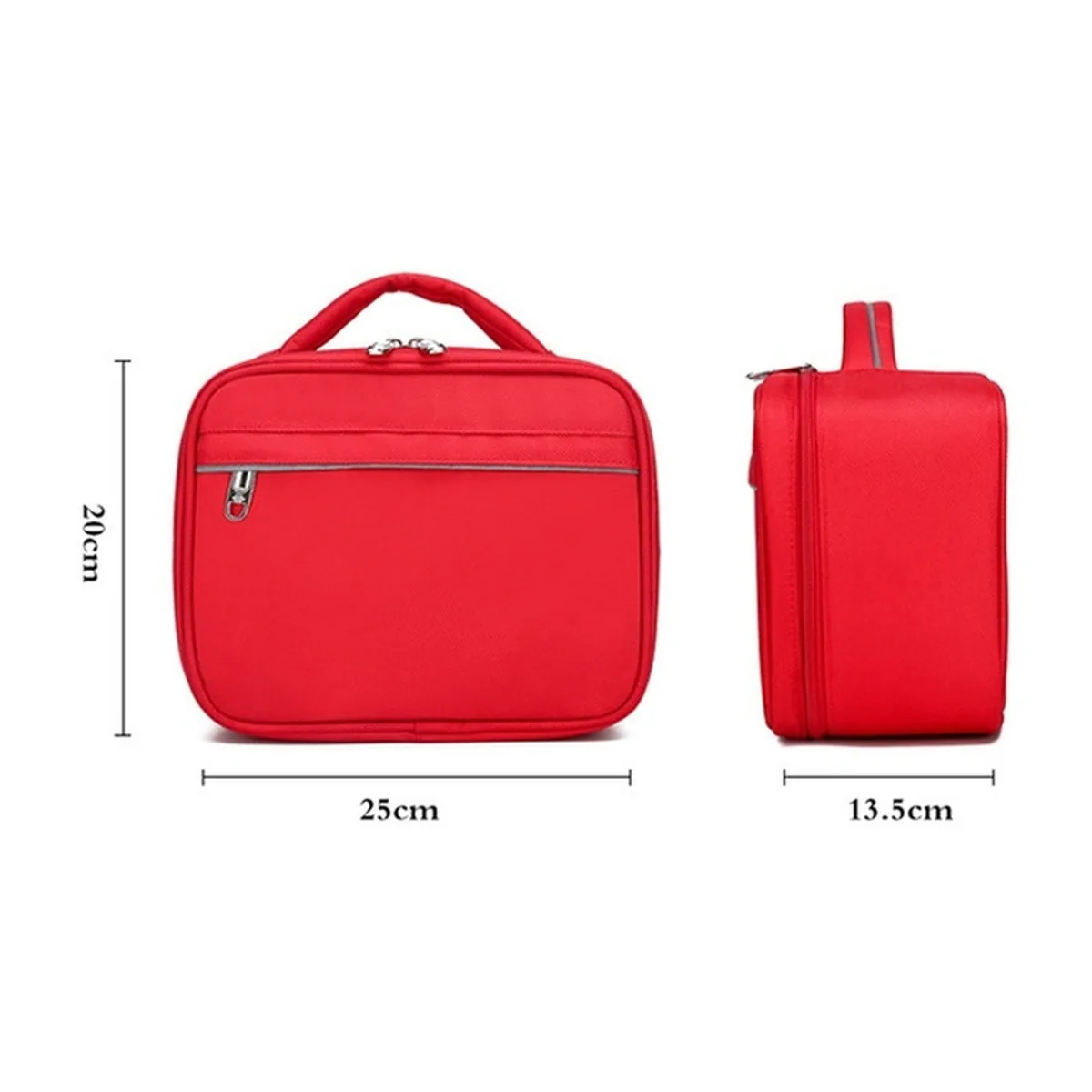 06603 Oxford Portable First Aid Bag in Red, construction and compartment detail 7