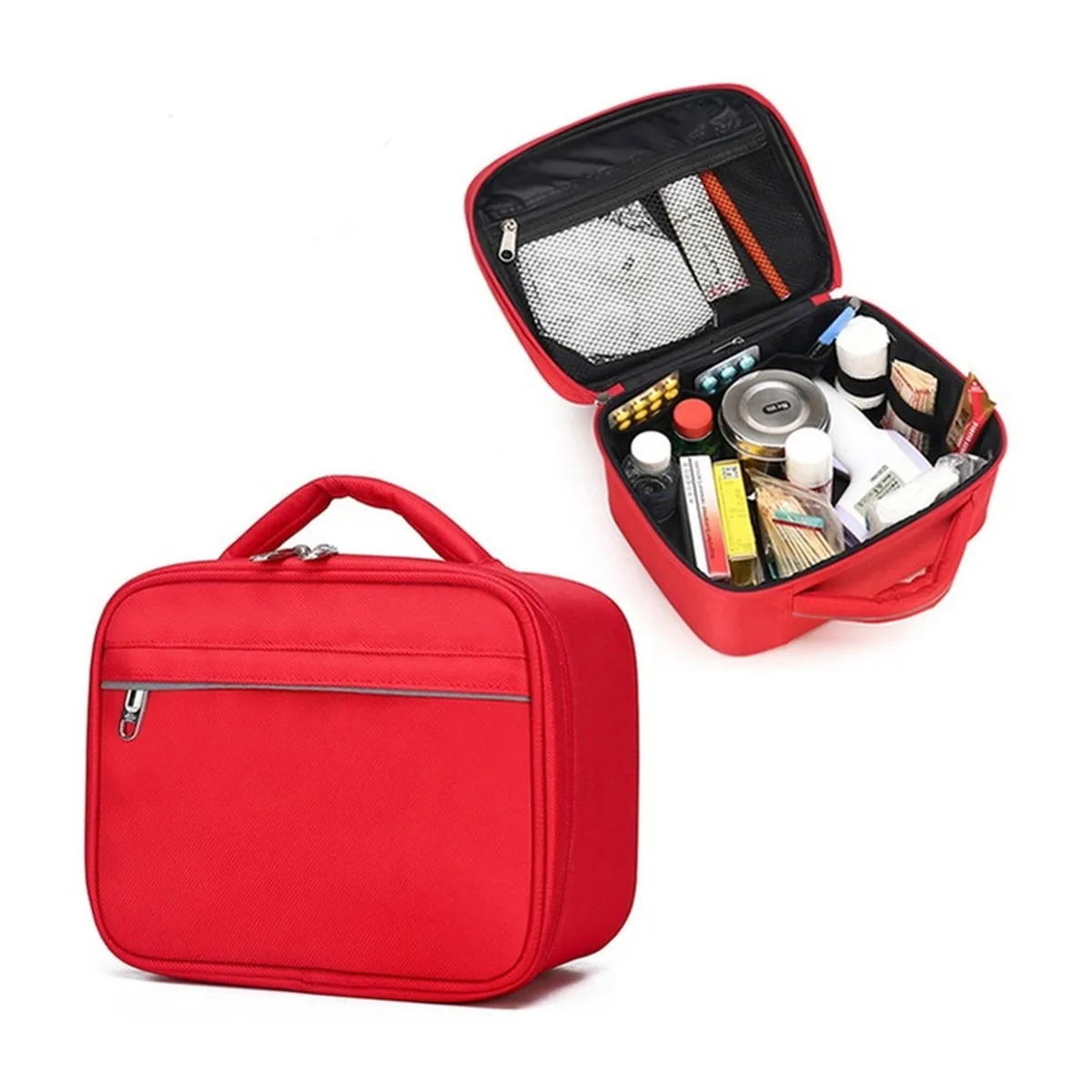 06603 Oxford Portable First Aid Bag in Red, portable first aid bag product view