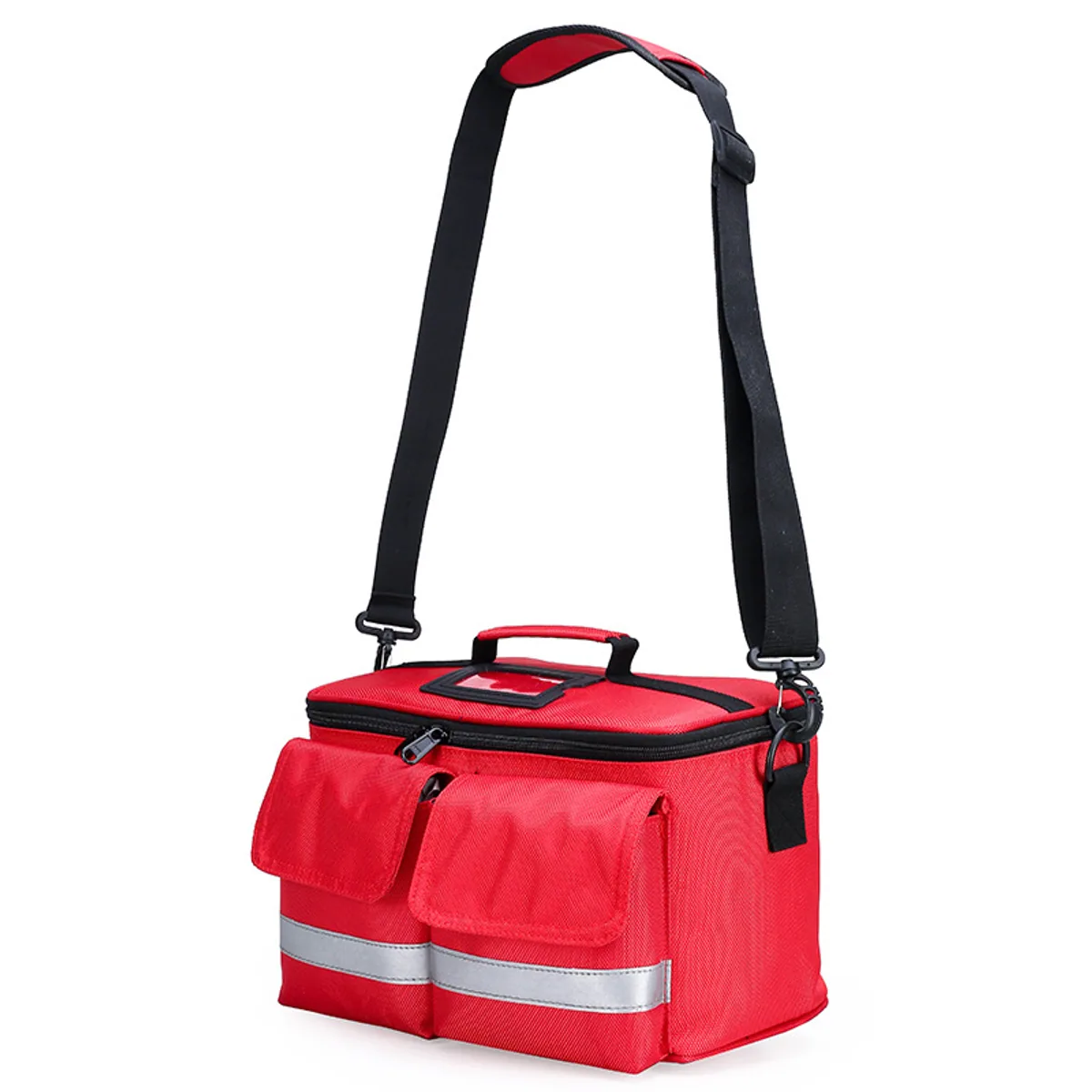 06606 Oxford Emergency Waist Bag in Red, construction and compartment detail 3