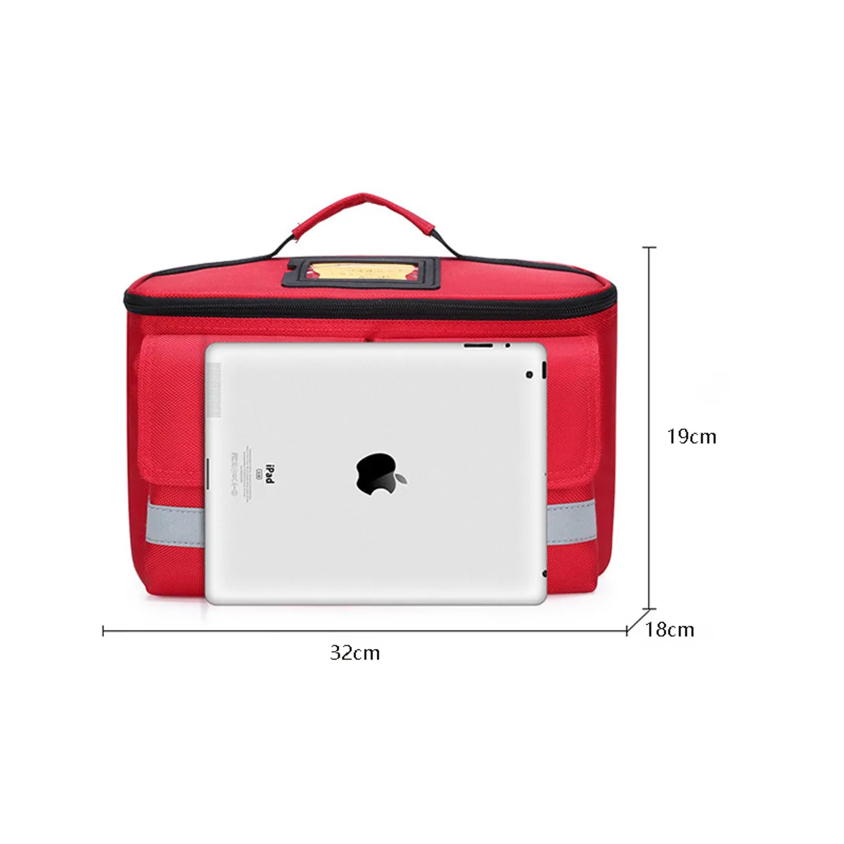 06606 Oxford Emergency Waist Bag in Red, construction and compartment detail 4