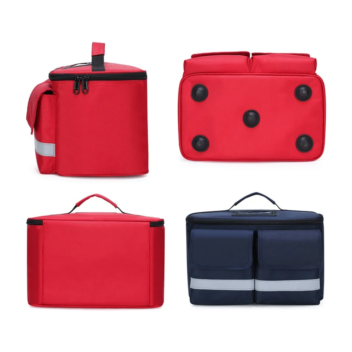 06606 Oxford Emergency Waist Bag in Red, construction and compartment detail 7