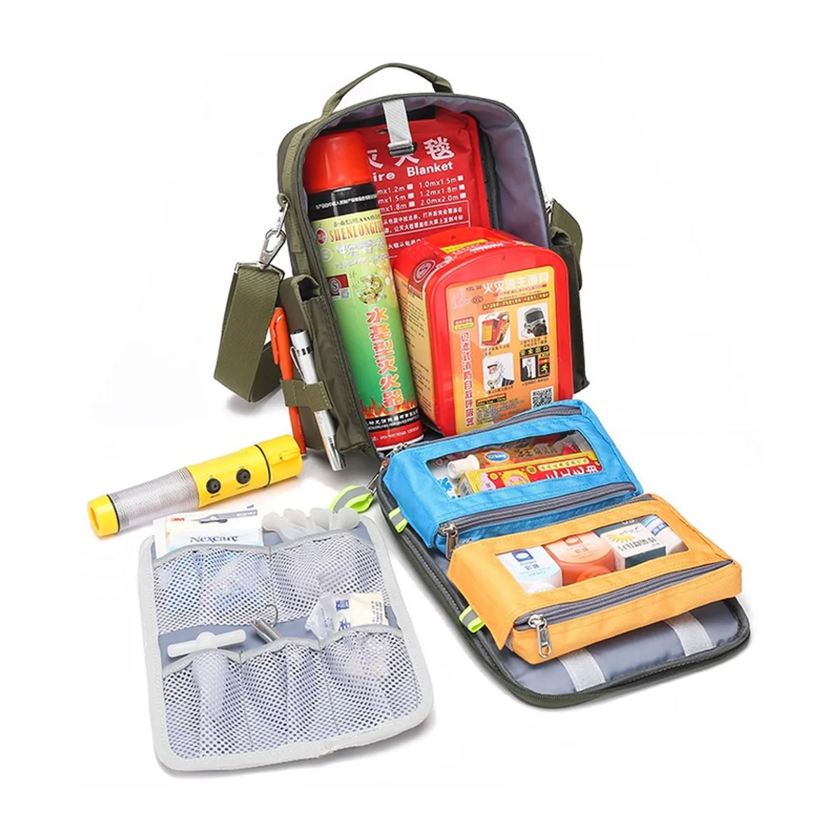 06610 Oxford Portable First Aid Bag in Red, construction and compartment detail 5