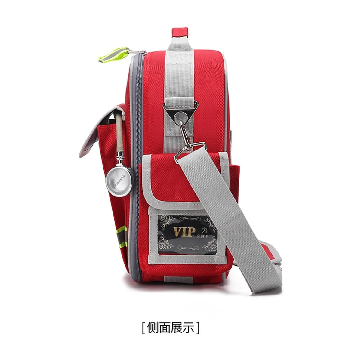 06610 Oxford Portable First Aid Bag in Red, construction and compartment detail 6