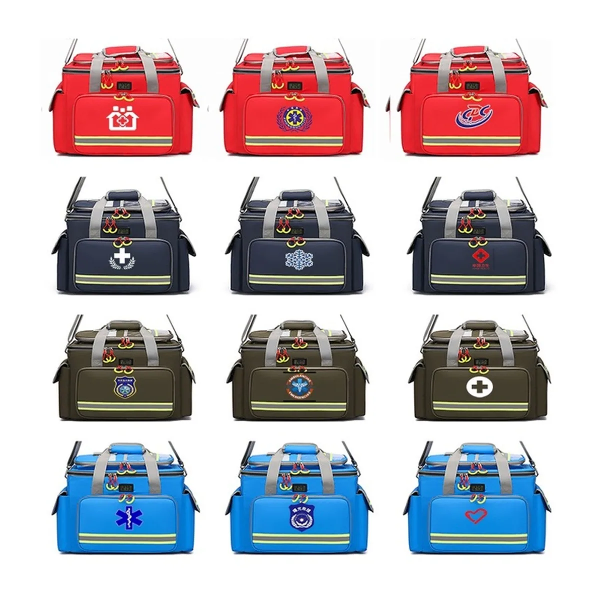06612 Oxford Portable First Aid Bag in Red, construction and compartment detail 1
