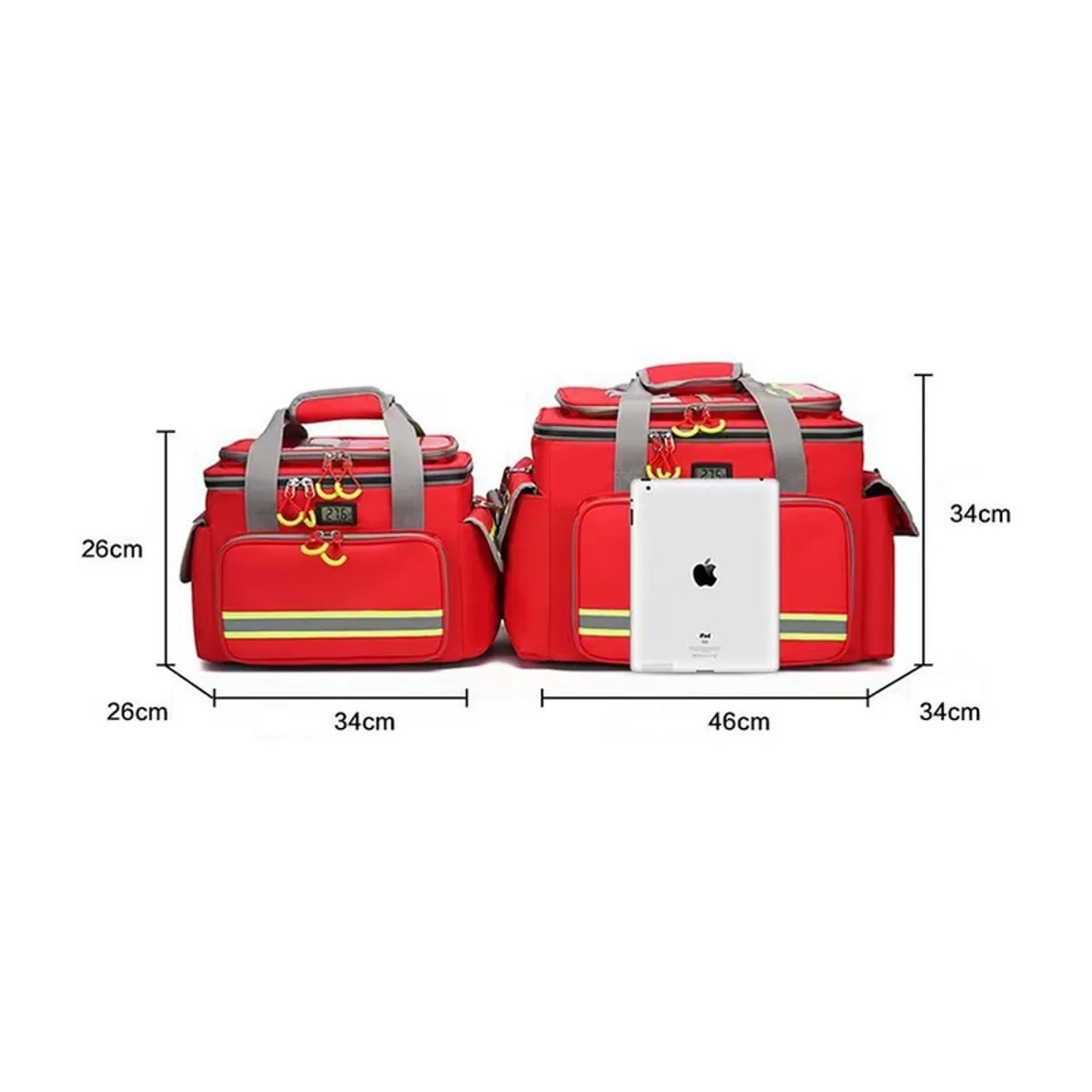 06612 Oxford Portable First Aid Bag in Red, construction and compartment detail 5