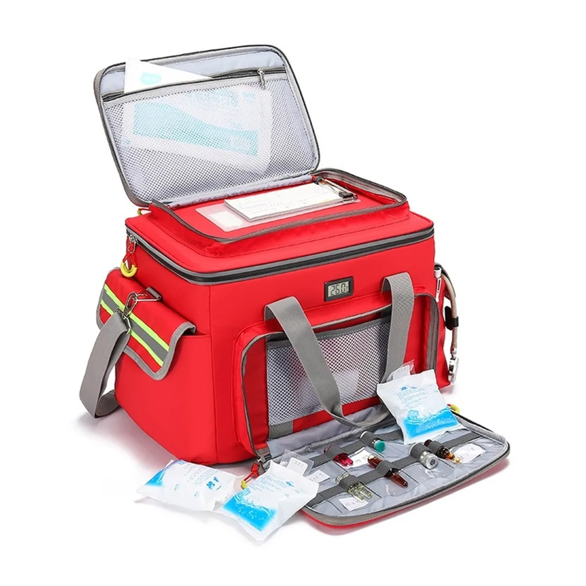 06612 Oxford Portable First Aid Bag in Red, portable first aid bag product view