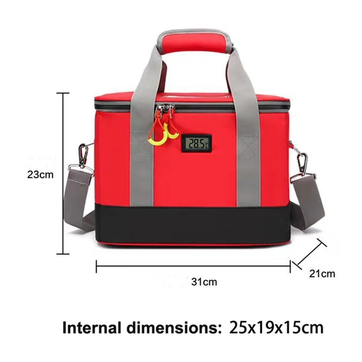 06613 Oxford Portable First Aid Bag in Red, construction and compartment detail 4