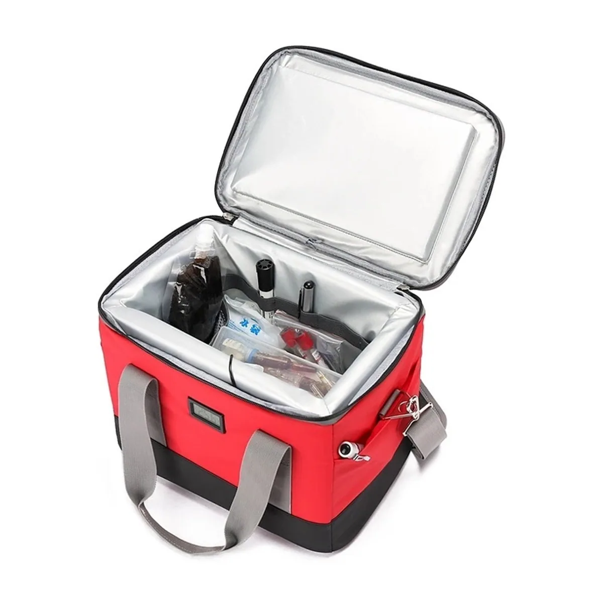 06613 Oxford Portable First Aid Bag in Red, construction and compartment detail 5