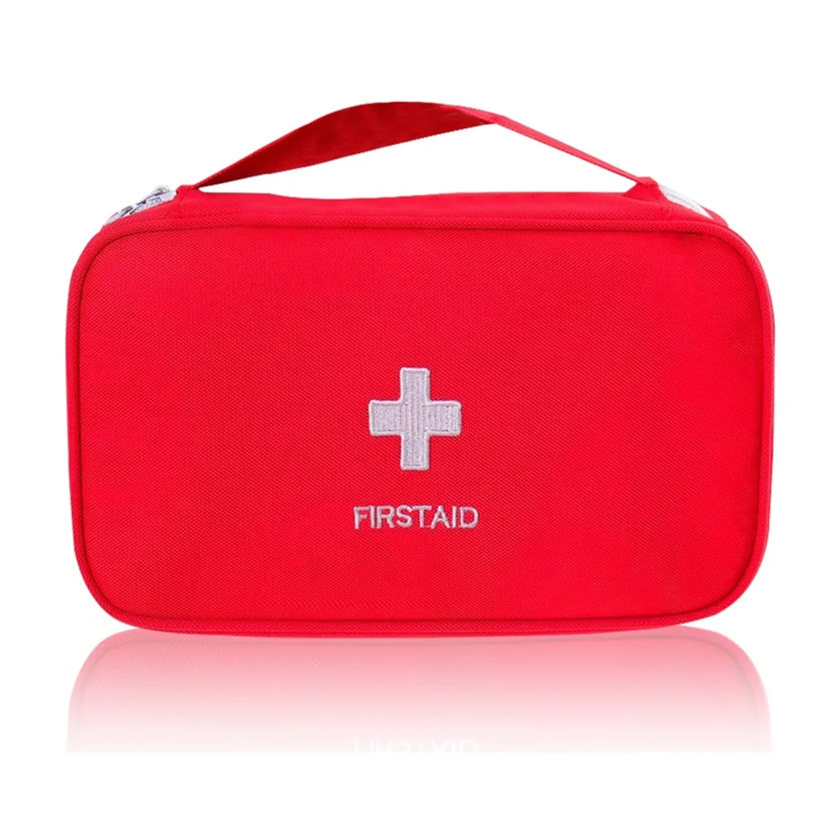 06615 Oxford Portable First Aid Bag in Red, construction and compartment detail 2
