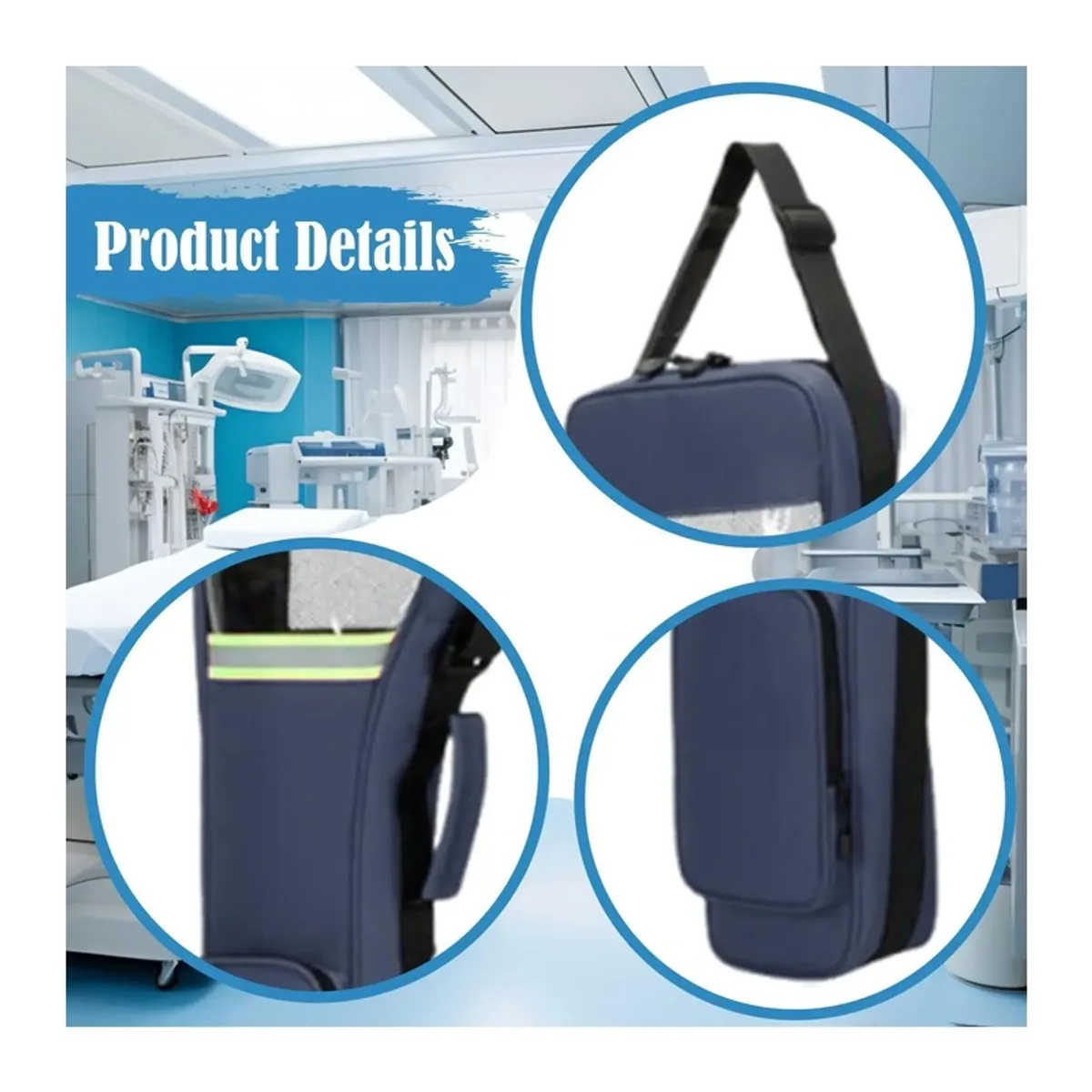 06617 1200D Oxygen Tank Shoulder Bag in Red, construction and compartment detail 4