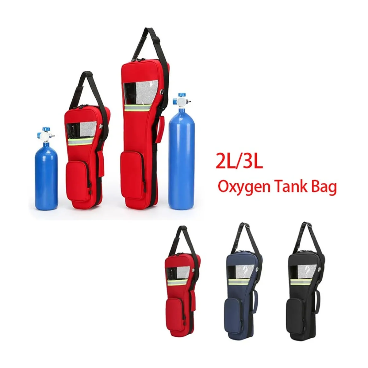 06617 1200D Oxygen Tank Shoulder Bag in Red, oxygen tank shoulder bag product view