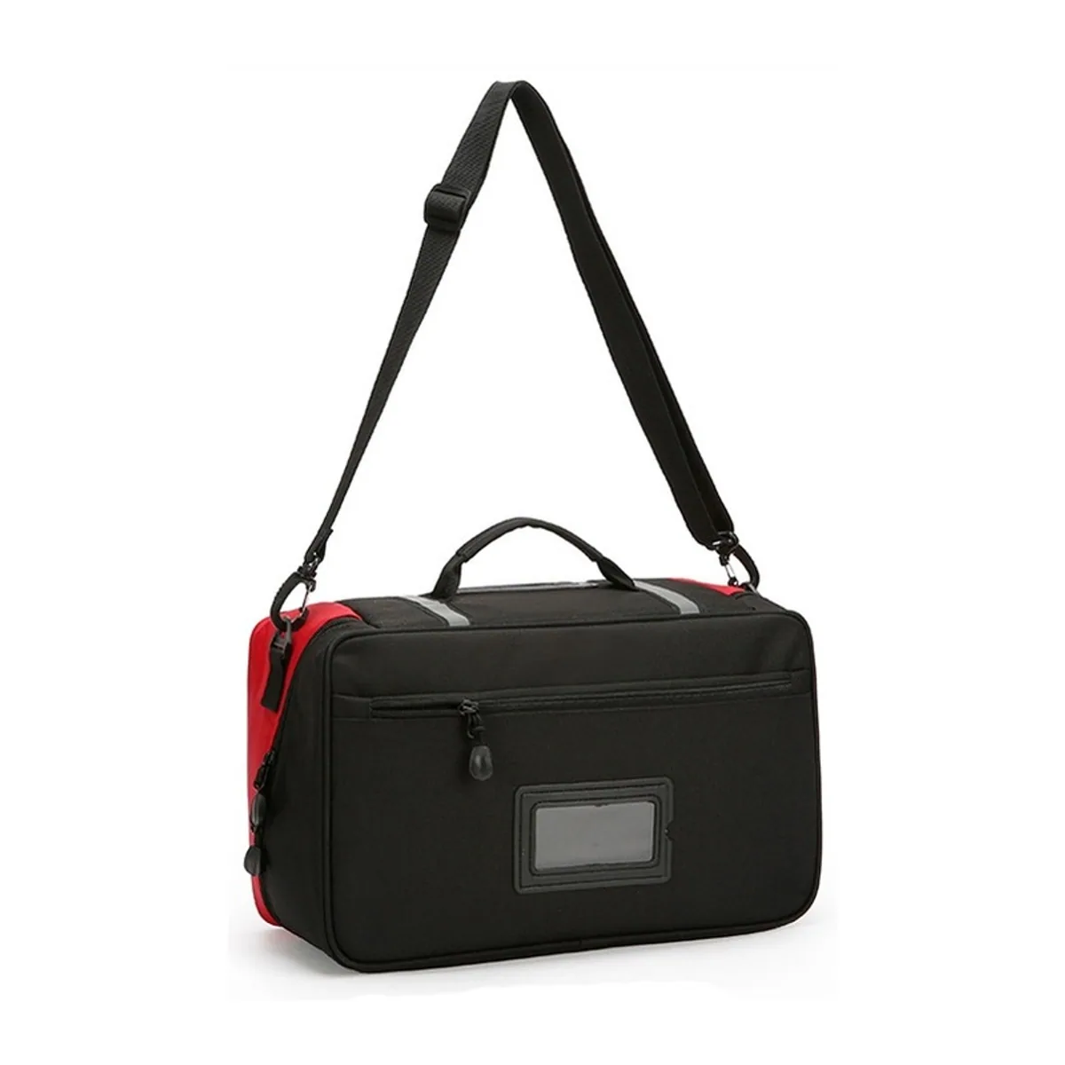 06618 1200D Portable First Aid Bag in Red, construction and compartment detail 5