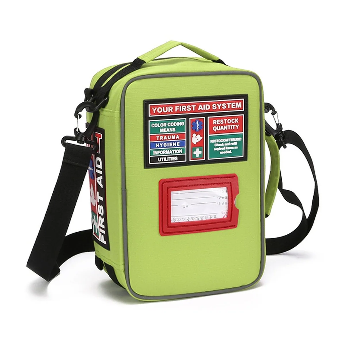 06619 1000D Portable First Aid Bag in Red, construction and compartment detail 3