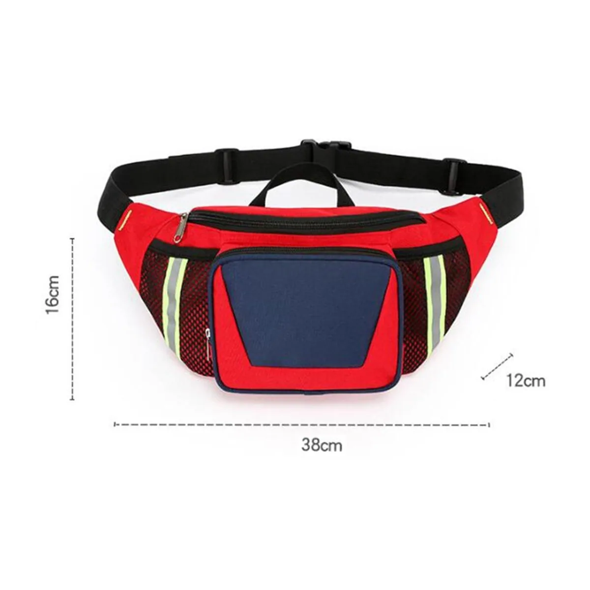 06620 1200D Emergency Waist Bag in Red, construction and compartment detail 4