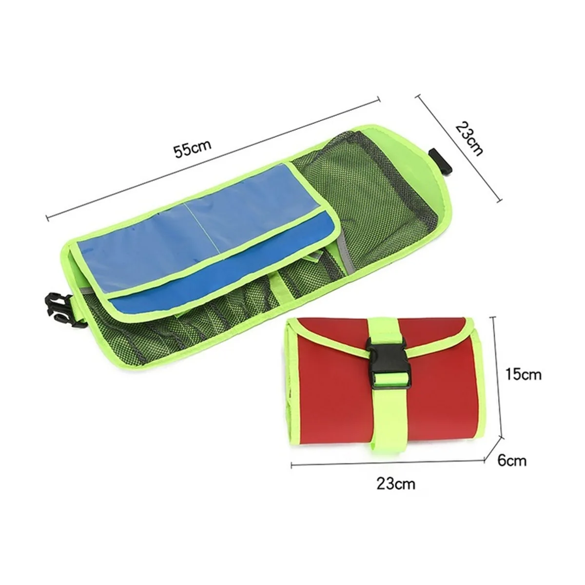 06621 1200D Emergency Waist Bag in Red, construction and compartment detail 1