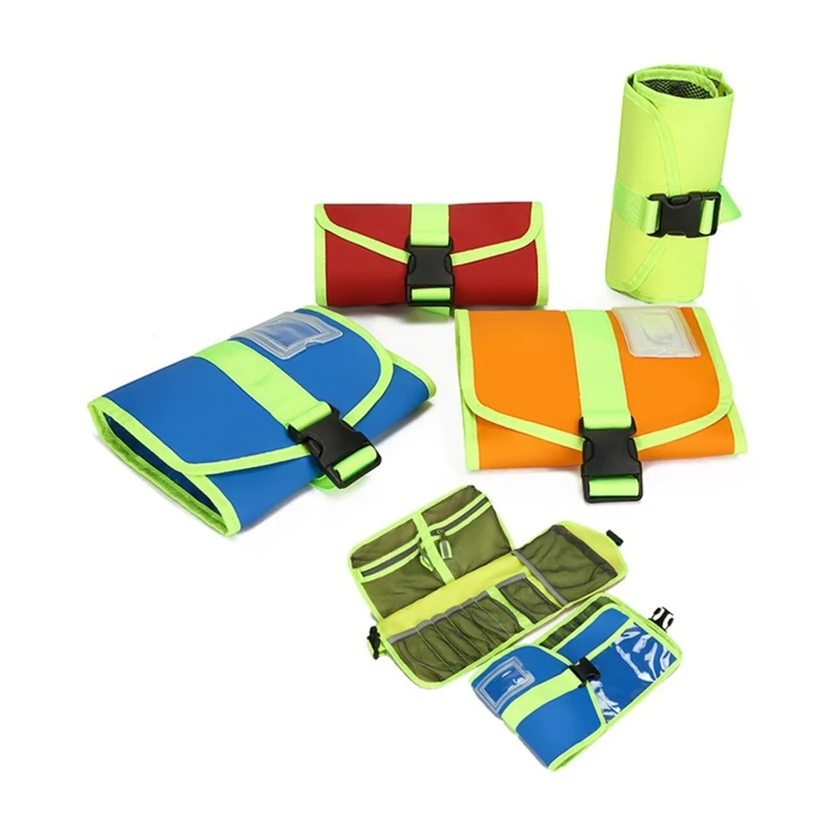 06621 1200D Emergency Waist Bag in Red, construction and compartment detail 4