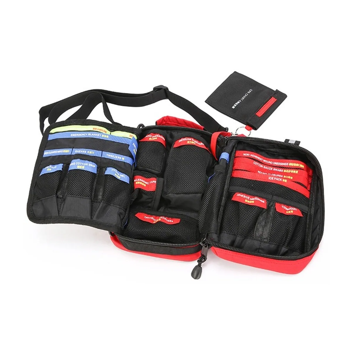 06622 1000D Emergency Waist Bag in Red, construction and compartment detail 1