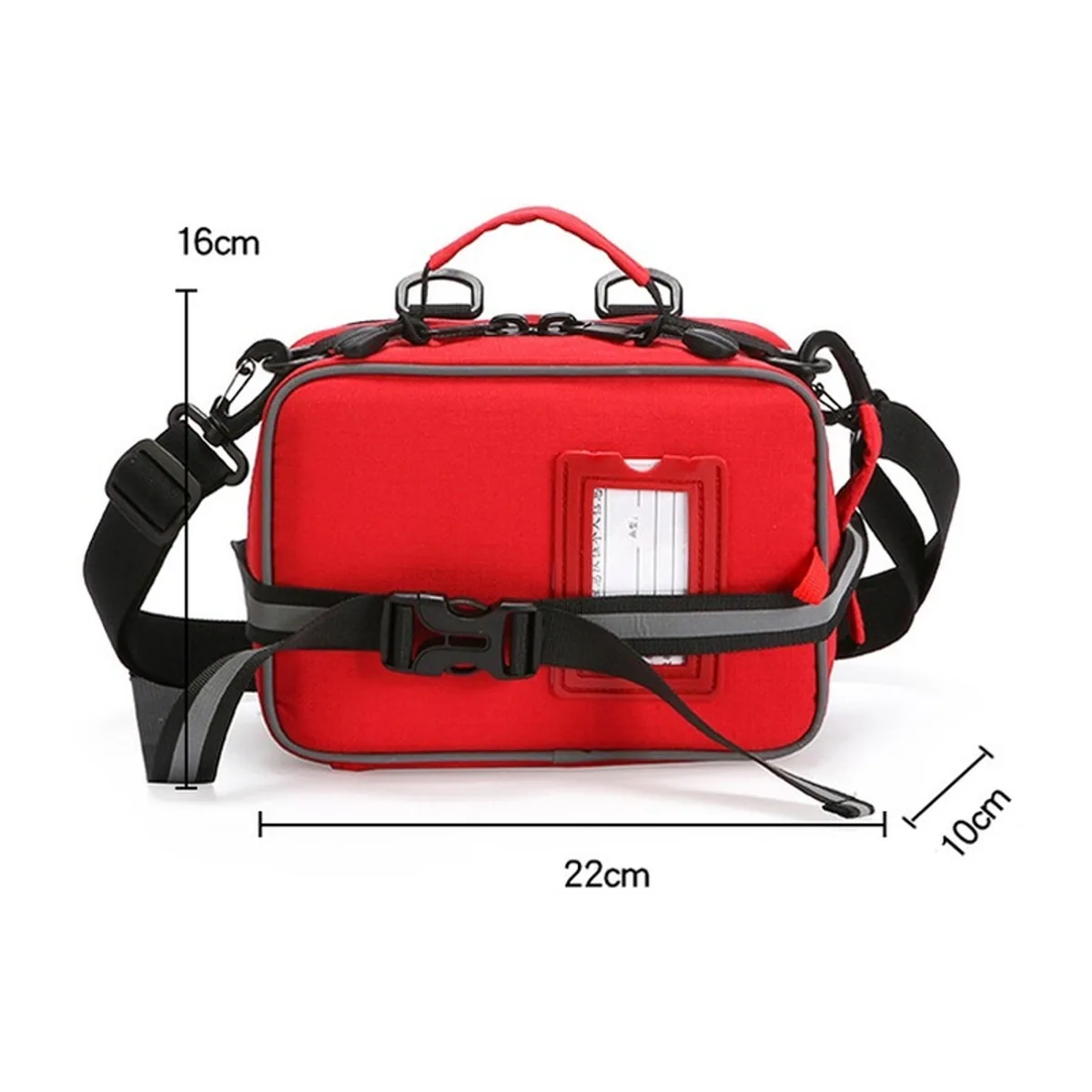 06622 1000D Emergency Waist Bag in Red, construction and compartment detail 2