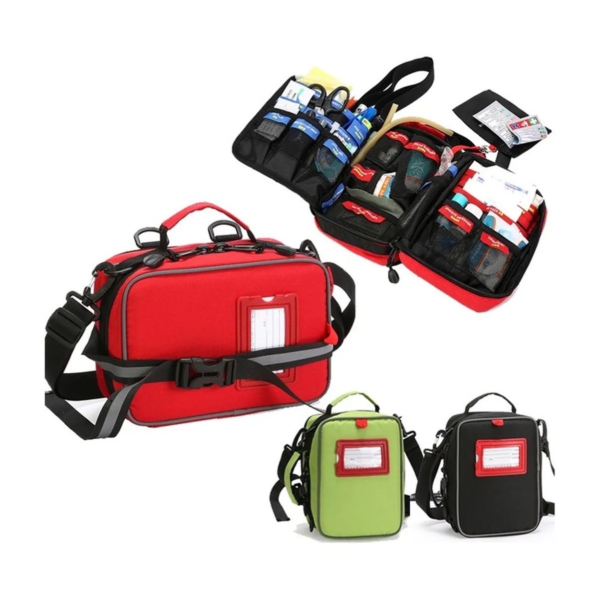 06622 1000D Emergency Waist Bag in Red, construction and compartment detail 4