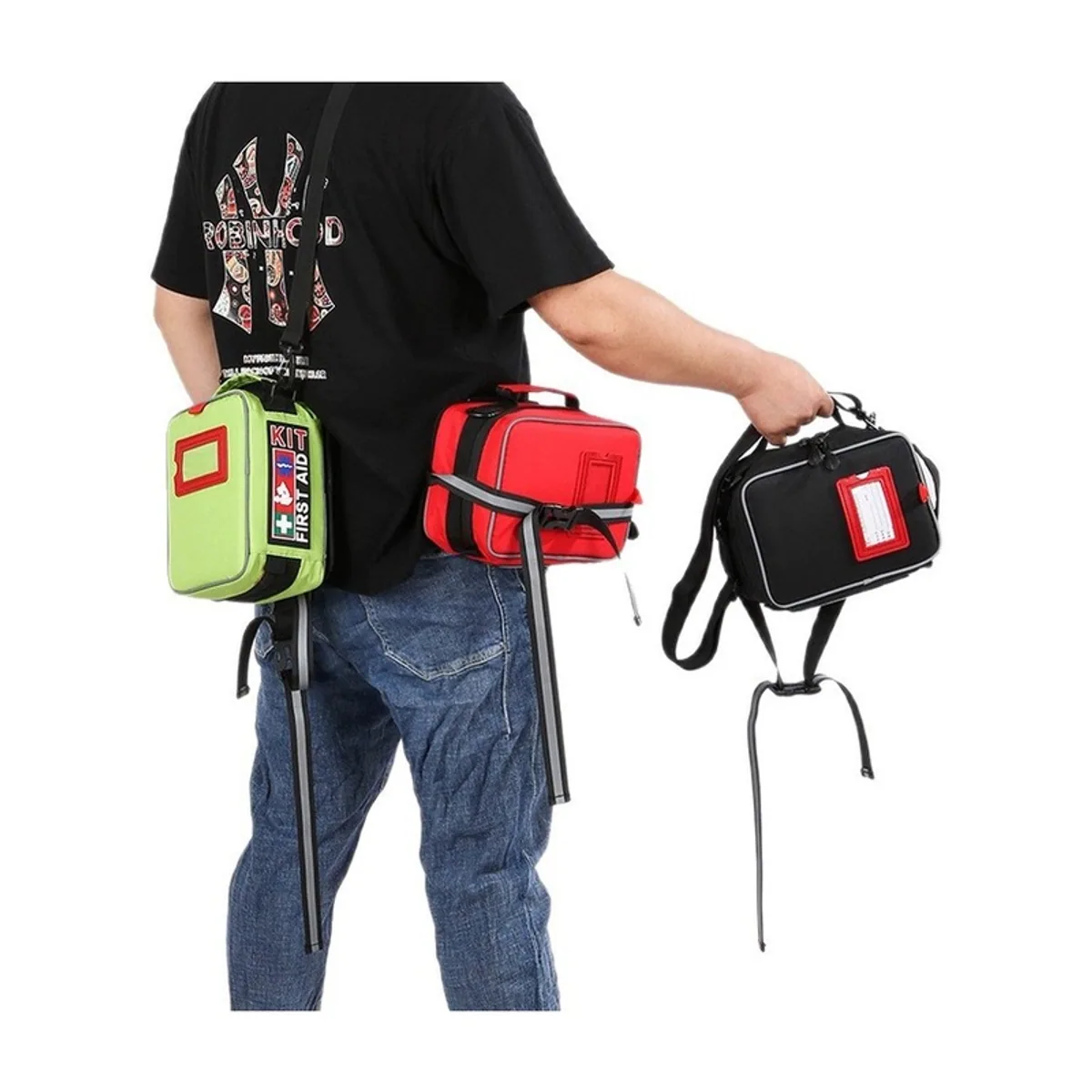06622 1000D Emergency Waist Bag in Red, construction and compartment detail 5