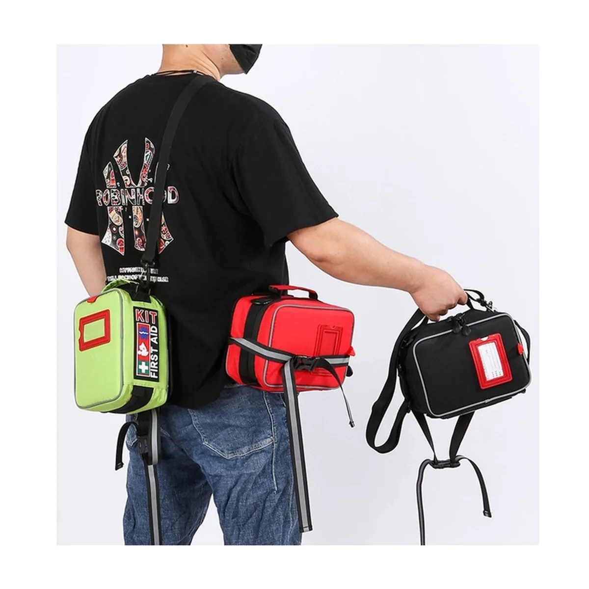 06622 1000D Emergency Waist Bag in Red, construction and compartment detail 7