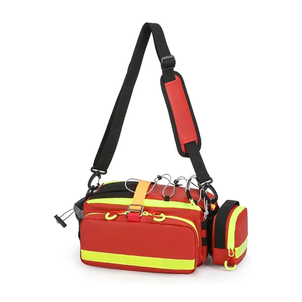 06623 1200D Emergency Waist Bag in Red, construction and compartment detail 2