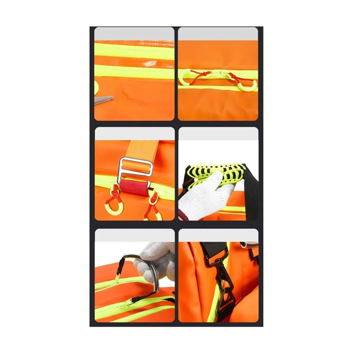 06624 1200D Portable First Aid Bag in Red, construction and compartment detail 7