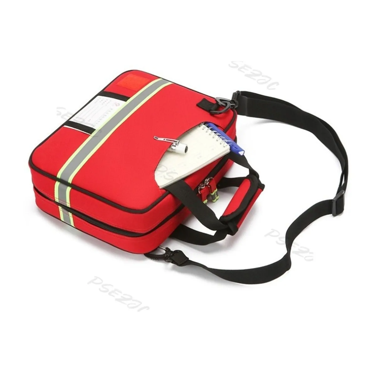 06625 Oxford Portable First Aid Bag in Red, construction and compartment detail 7
