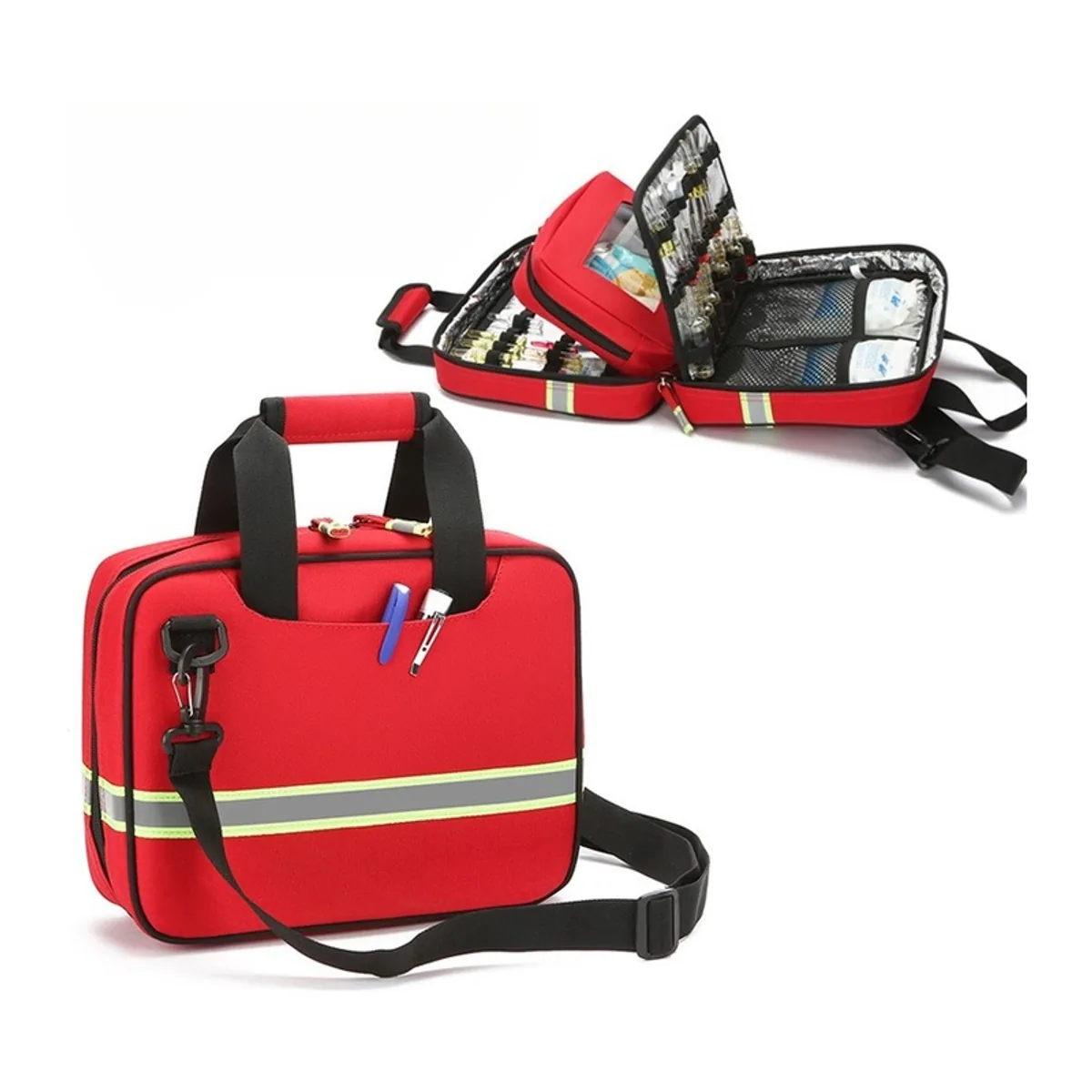 06625 Oxford Portable First Aid Bag in Red, portable first aid bag product view