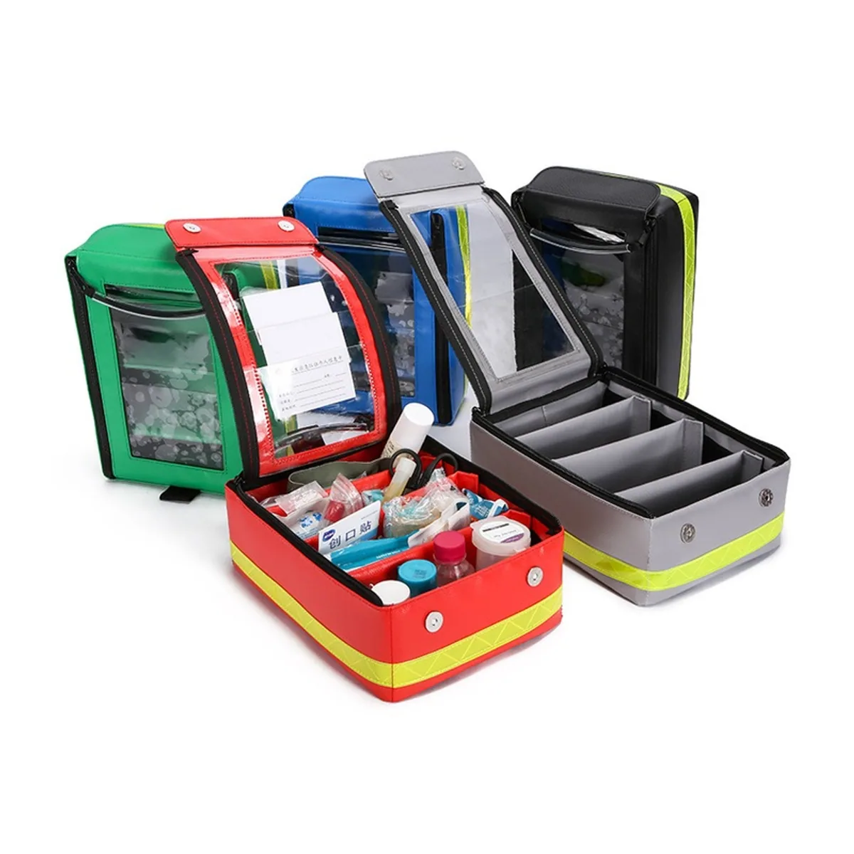 06626 PVC Waterproof PVC Rescue Bag in Red, construction and compartment detail 1