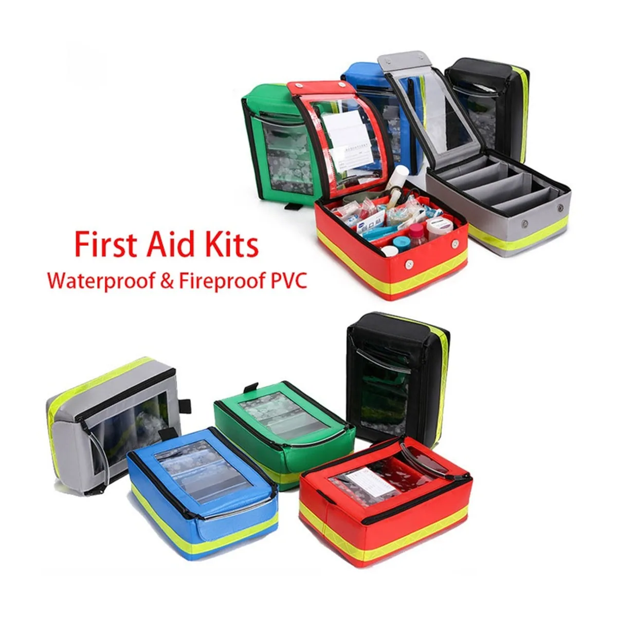 06626 PVC Waterproof PVC Rescue Bag in Red, construction and compartment detail 2