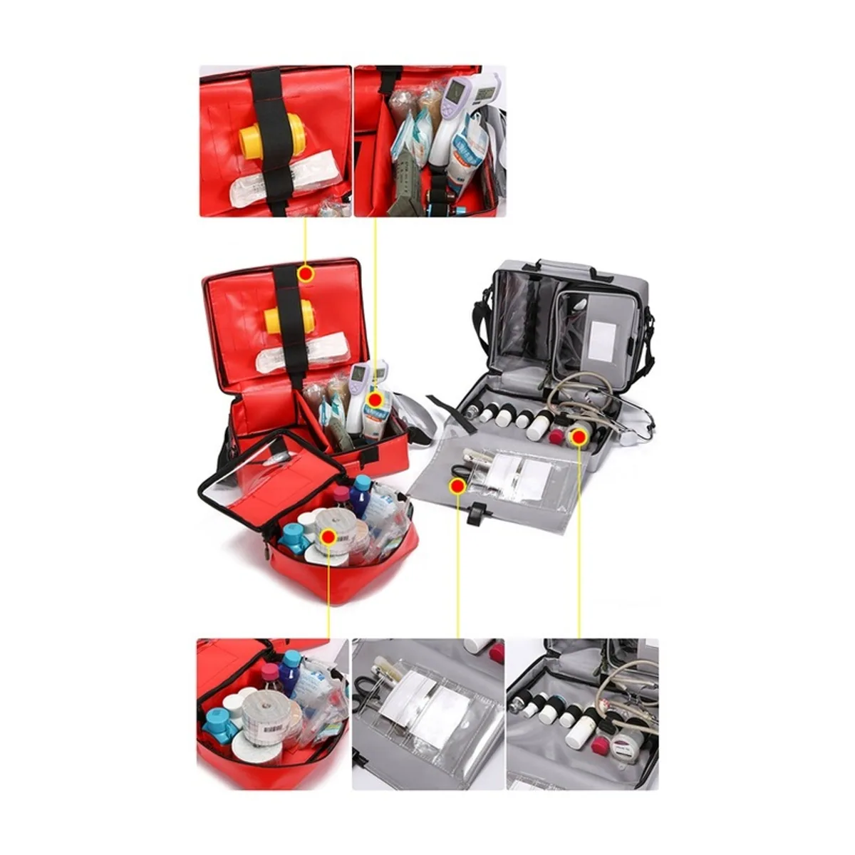 06627 PVC Waterproof PVC Rescue Bag in Red, construction and compartment detail 3