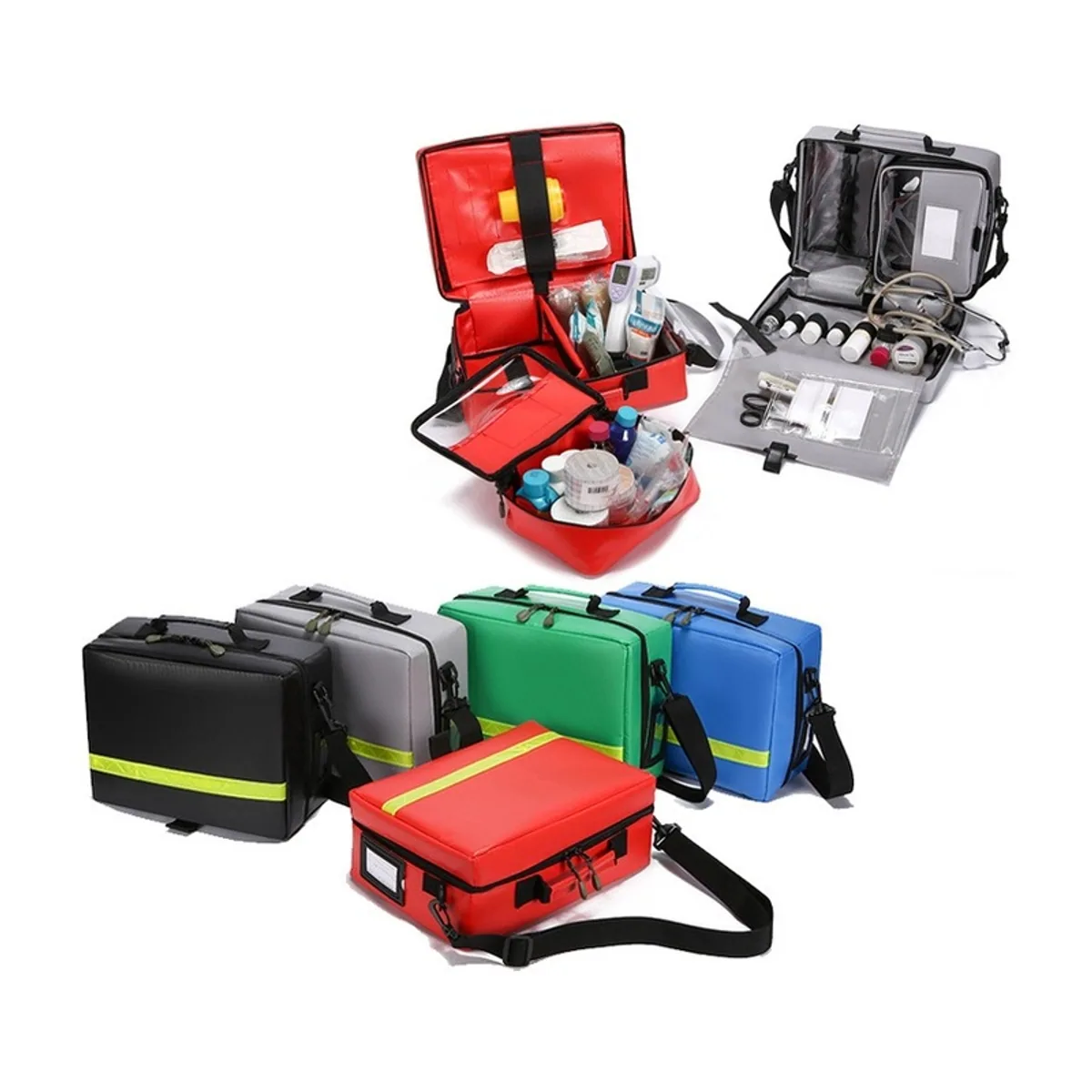 06627 PVC Waterproof PVC Rescue Bag in Red, construction and compartment detail 4