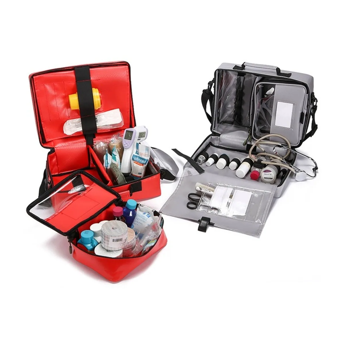 06627 PVC Waterproof PVC Rescue Bag in Red, construction and compartment detail 5