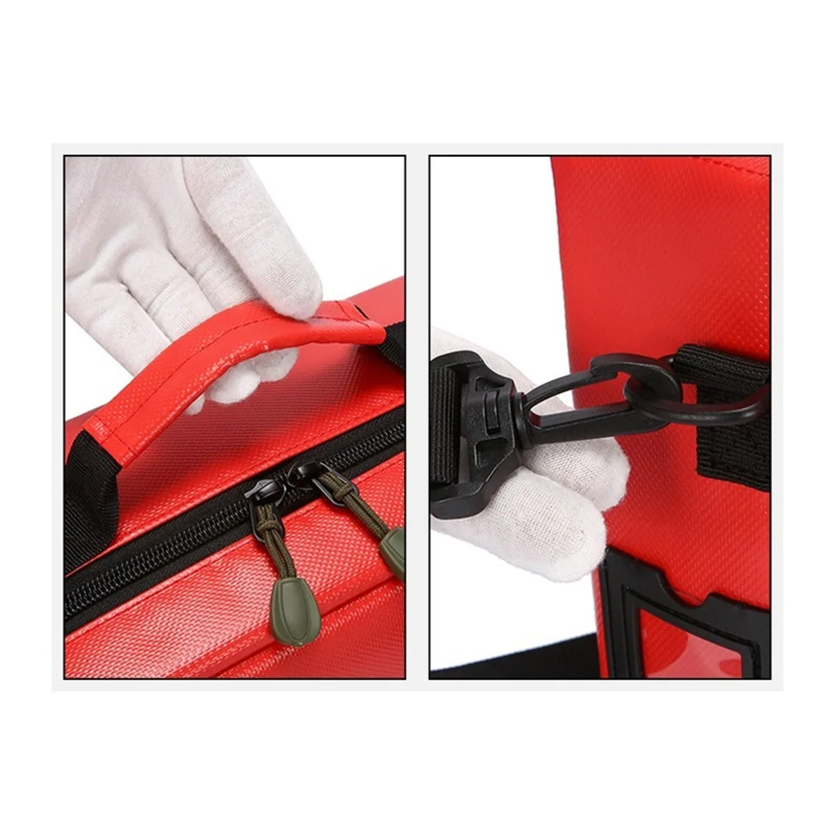 06627 PVC Waterproof PVC Rescue Bag in Red, construction and compartment detail 7