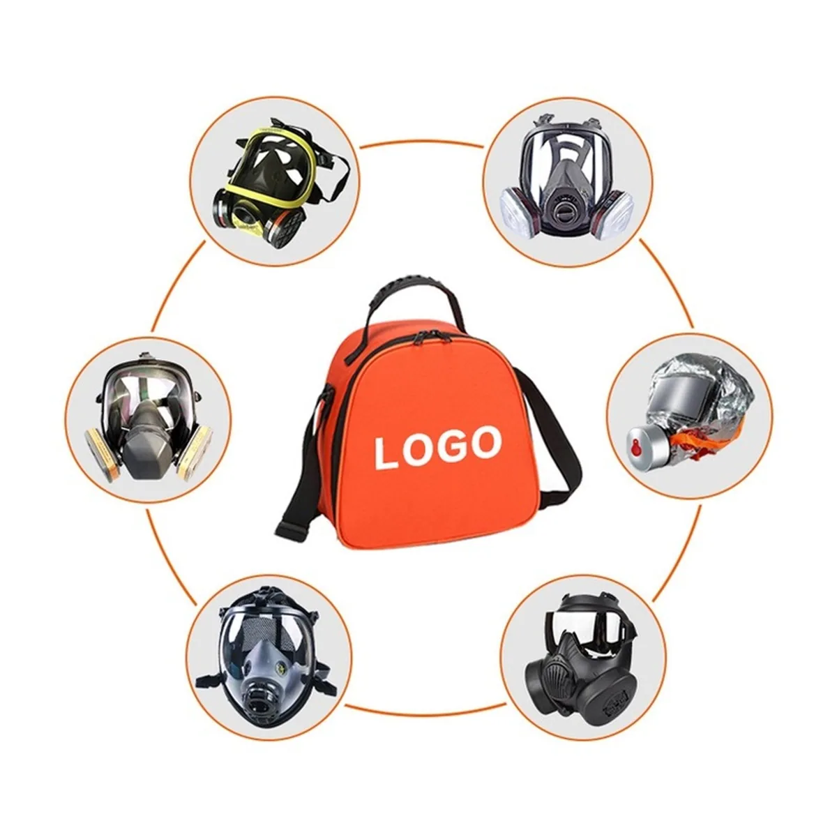 06640 1200D Waterproof PVC Rescue Bag in Orange, construction and compartment detail 2