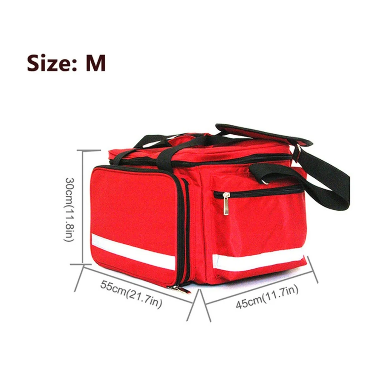 08803 Oxford Rescue Duffel Bag in Red, construction and compartment detail 5