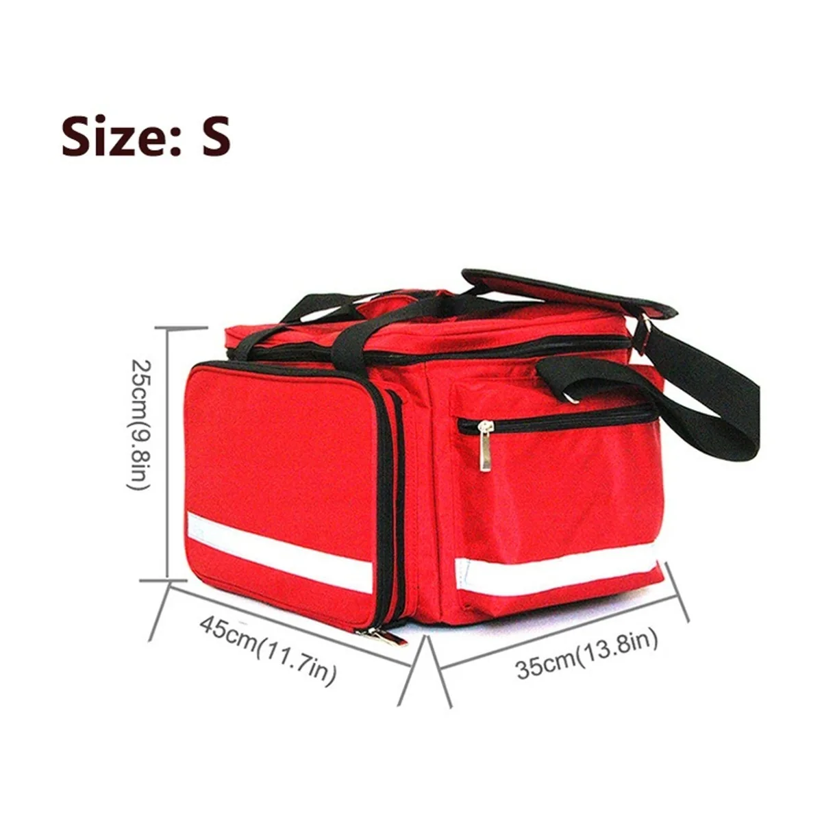 08803 Oxford Rescue Duffel Bag in Red, construction and compartment detail 6