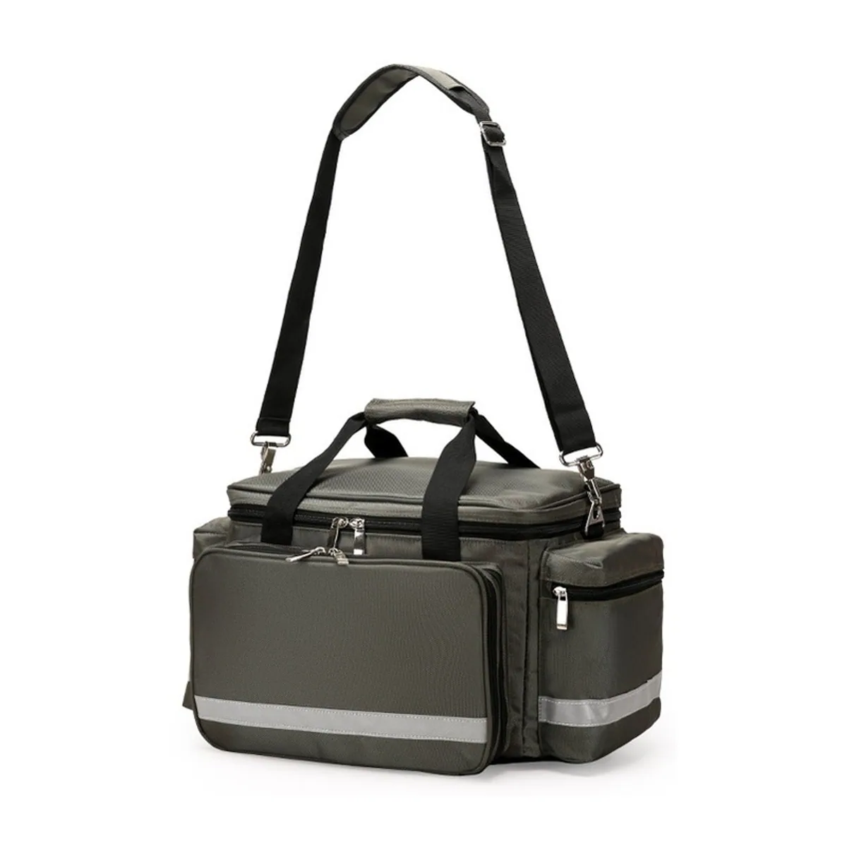 08803 Oxford Rescue Duffel Bag in Red, construction and compartment detail 7