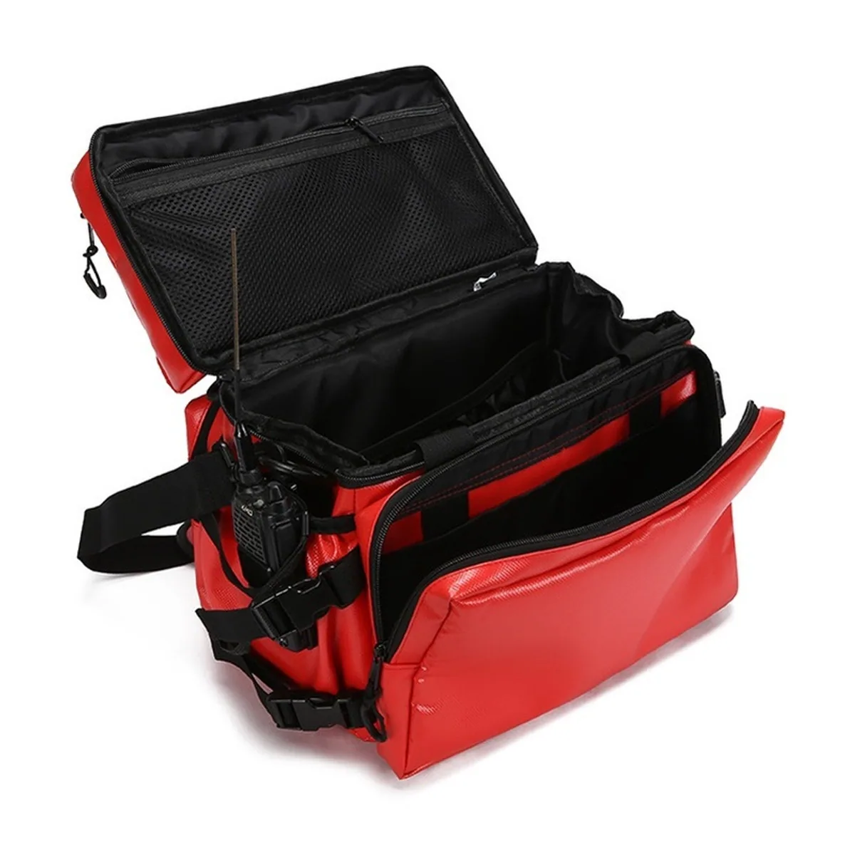 08808 PVC Waterproof PVC Rescue Bag in Red, construction and compartment detail 5