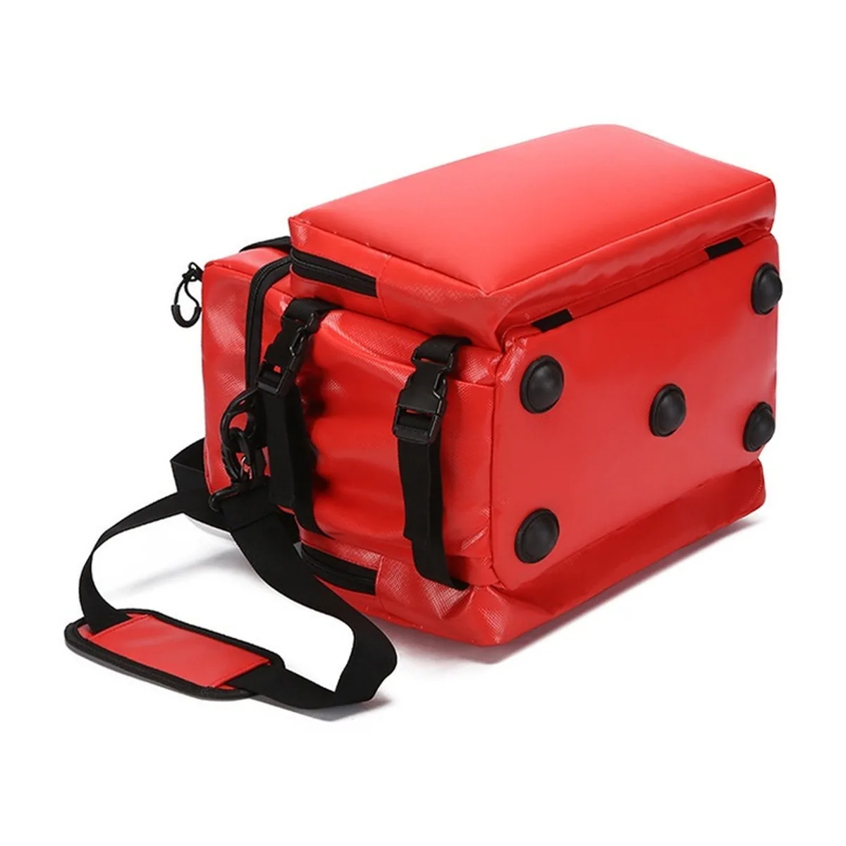 08808 PVC Waterproof PVC Rescue Bag in Red, construction and compartment detail 6