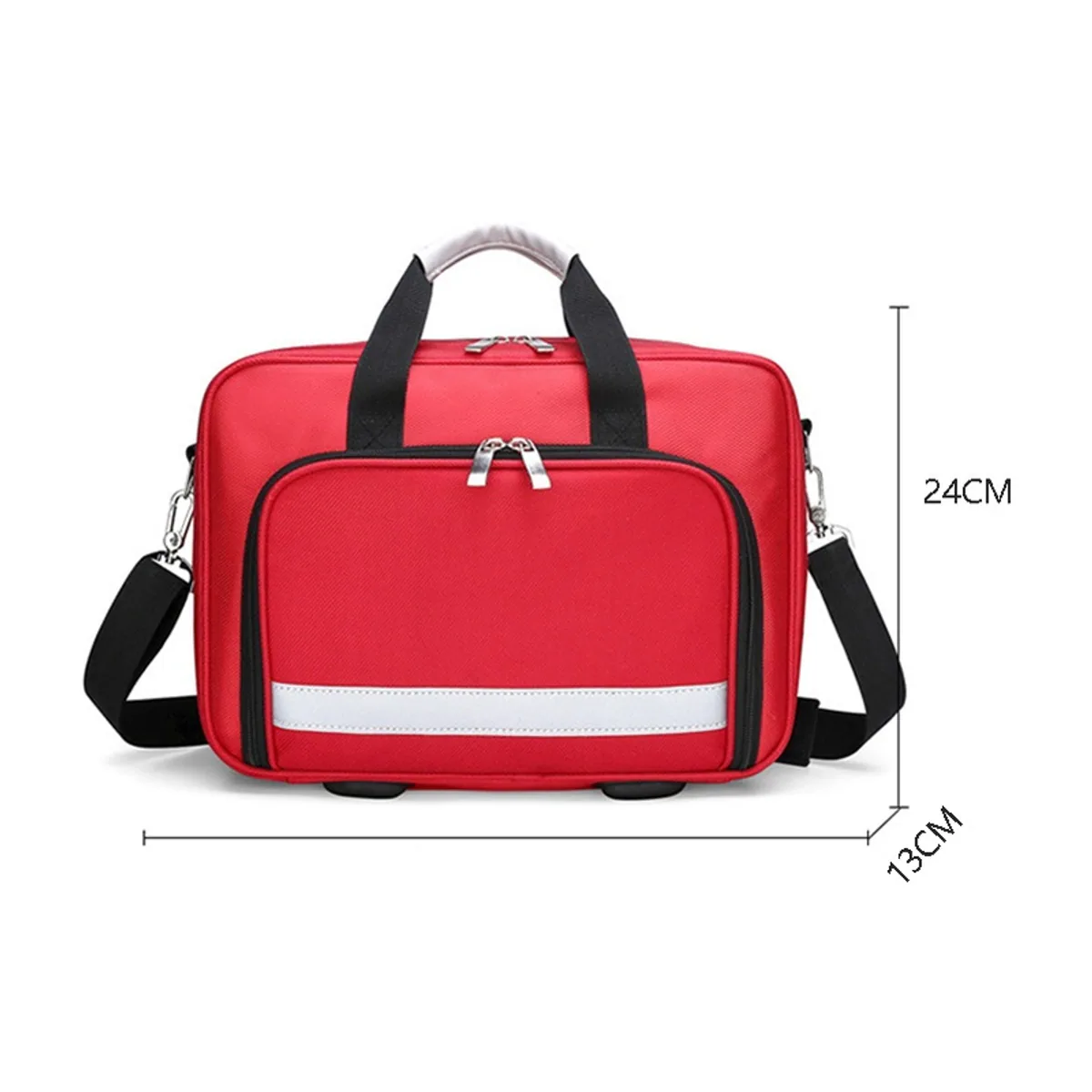 08809 Oxford Emergency Waist Bag in Red, construction and compartment detail 2