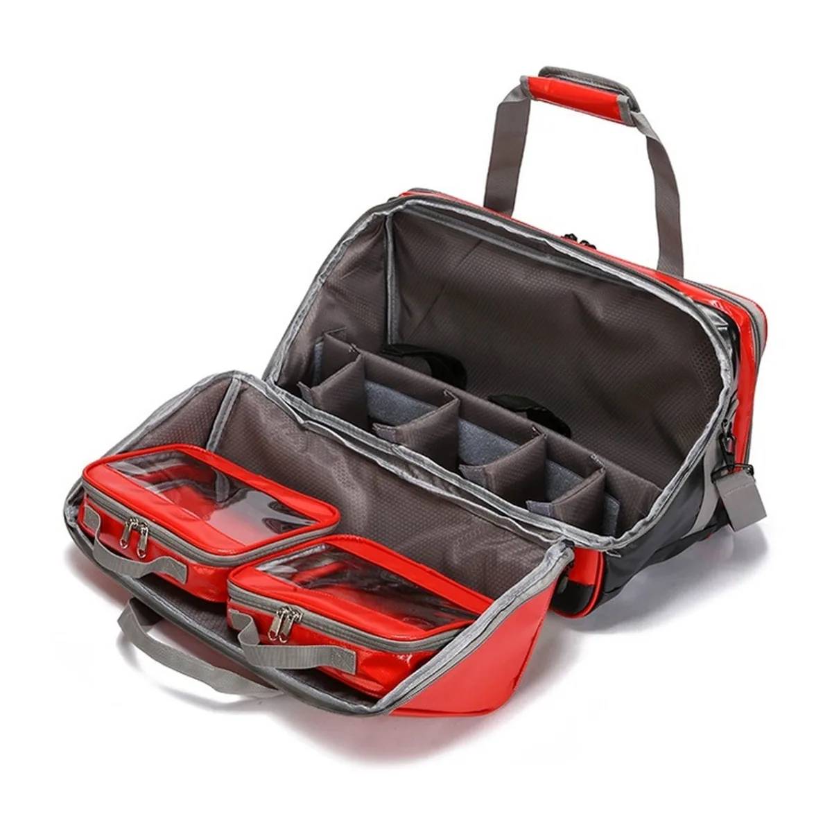 08811 PVC Waterproof PVC Rescue Bag in Red, construction and compartment detail 6